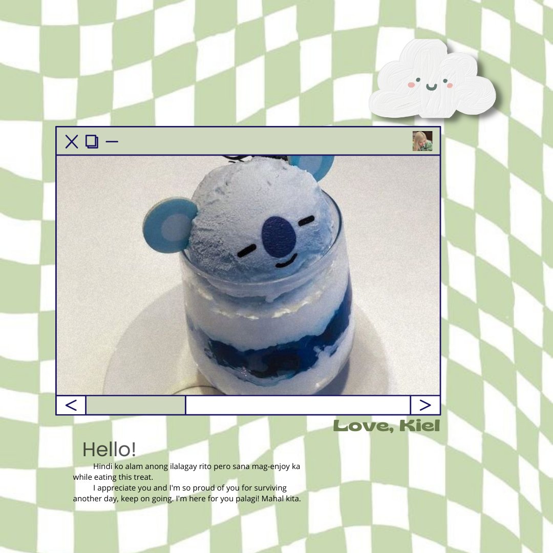 ⠀ ⠀꒰ᵕ༚ᵕ⑅꒱  special delivery!

for, @iykile . . .
⠀ ⠀   ╰► hi kuya emi, ako pa rin baby mo. 😠
⠀ ⠀
⠀ ⠀ꕥ nami.