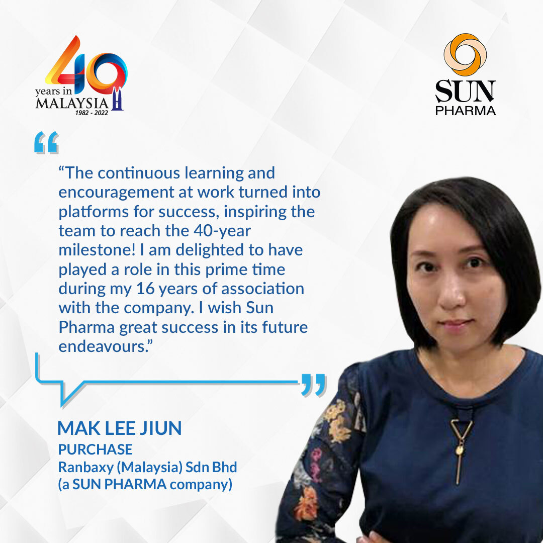 SunPharma_Live's tweet photo. As our team in Malaysia celebrates their 40th anniversary, our colleague Mak talks about her journey with the team.
#40YearsinMalaysia #WeAreSun #ProudtobewithSun @hcikl https://t.co/JrSG4bvsv8