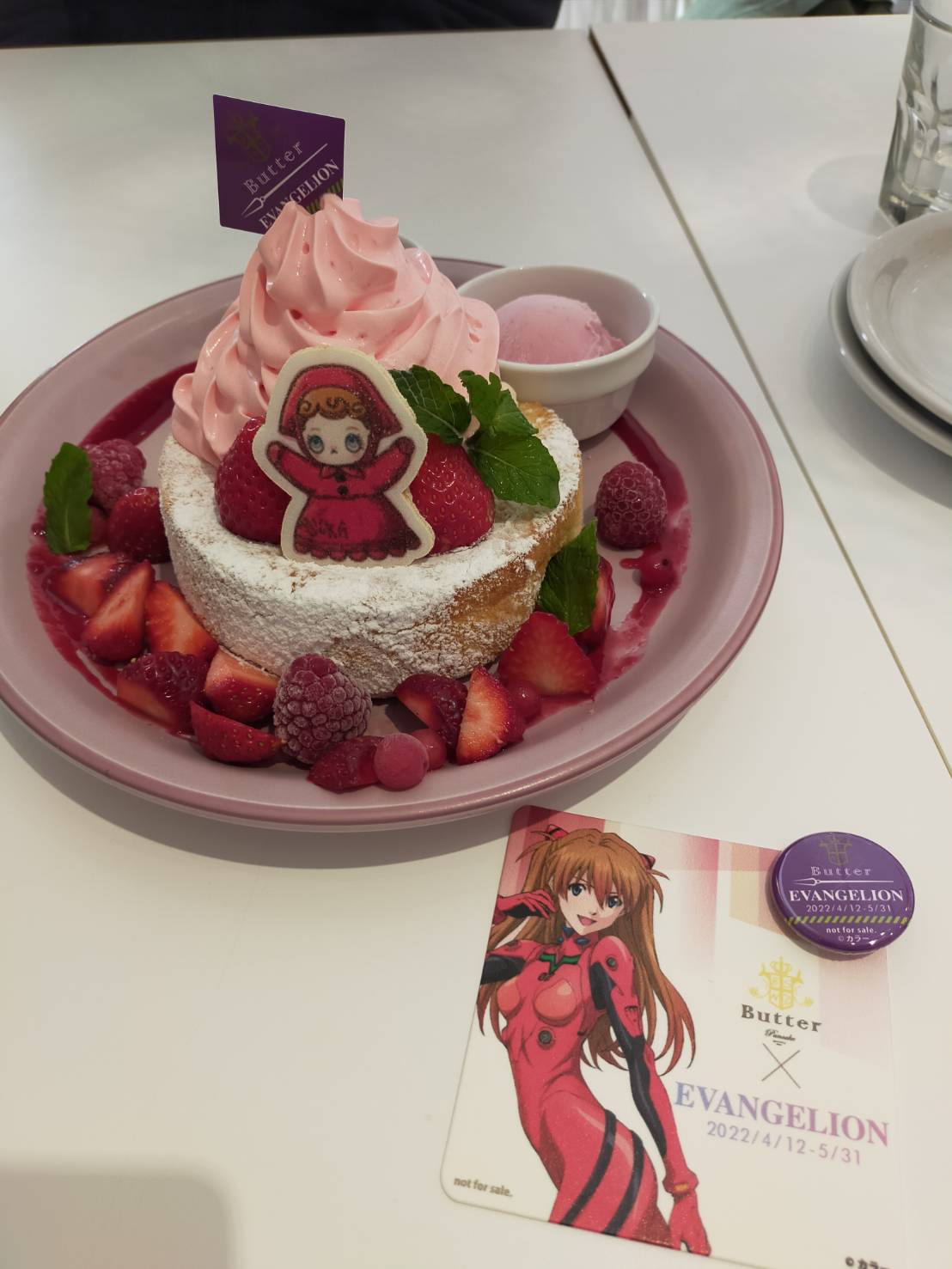エヴァインフォ公式 エヴァ パンケーキ専門店butterコラボ Butter三井アウトレットパーク多摩南大沢 に行ってきました ボリュームたっぷり アスカのパンケーキが特に美味でした T Co 071y9tyafv T Co V6aft3yceh Twitter