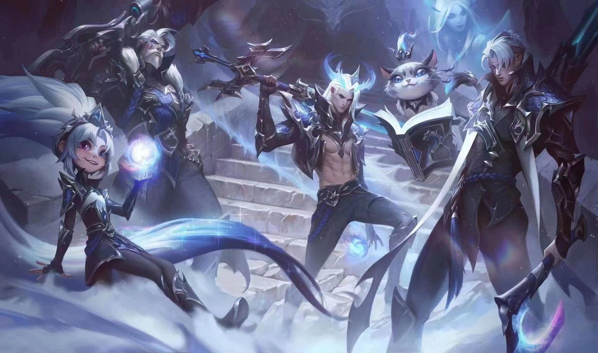 Splash Art  'filtrado' de las skins para los campeones de Worlds 2021:

• #Zoe , #Graves, #Viego, #Yuumi  y #Aphelios  EDG

#LeagueOfLegends #League_of_Legends #Leagueoflegendsart #Worlds2021 #Worlds2021Champions #Temporada2022 #season12 #lol