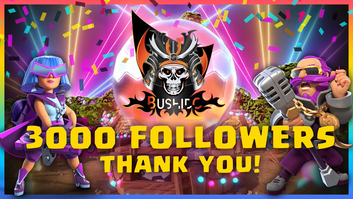 3000 subs, thank you for your continued support‼️
Let’s celebrate:
🎉WIN 5 GOLD PASS

🔘Follow <a href="/BushidoCOC/">Bushido</a> + our 5 teams @LeCodeBushido @TeamWarriorsCOC @Bushido_Storm @Bushido_VV
<a href="/BushidoTyphoon/">Bushido Typhoon</a> 
🔄RT
❤️Like
🏷 Tag 2 friends

Ends 29/04, good luck🍀

#ClashOfClans #Giveaway