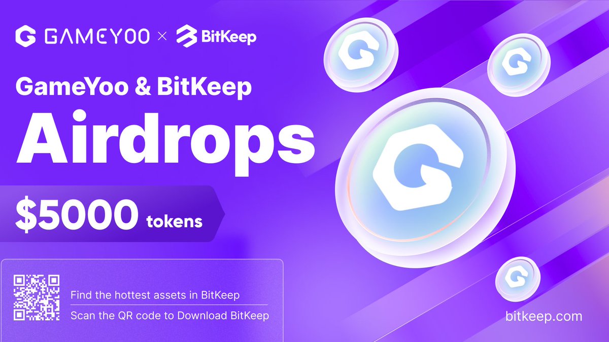 🪂🪂GameYoo &amp; BitKeep Airdrop 🪂🪂

Huge Airdrop coming!!

Event time: 2022.04.22 - 2022.04.26 11:59PM (GMT+8)

Come and get your rewards!

Follow the instructions on this Gleam post: gleam.io/2gbKP/gameyoo-…