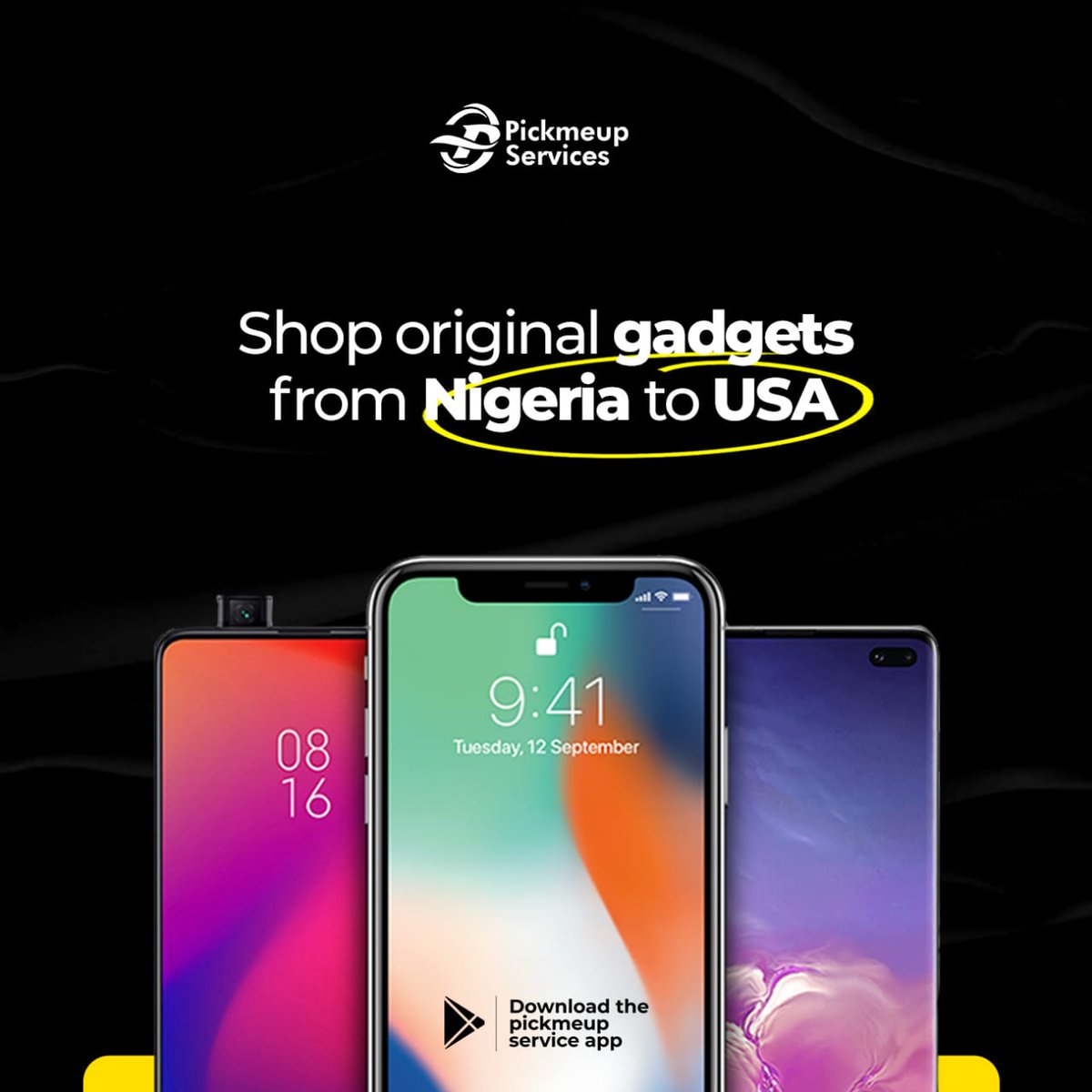 Pickmeupservice's tweet photo. Shop original gadgets from USA to Nigeria with Pickmeup Services.

Get a free shipping address and get your packages delivered within 21days.

Contact 08120309046, 08124912764 https://t.co/j0PGfoWQpA