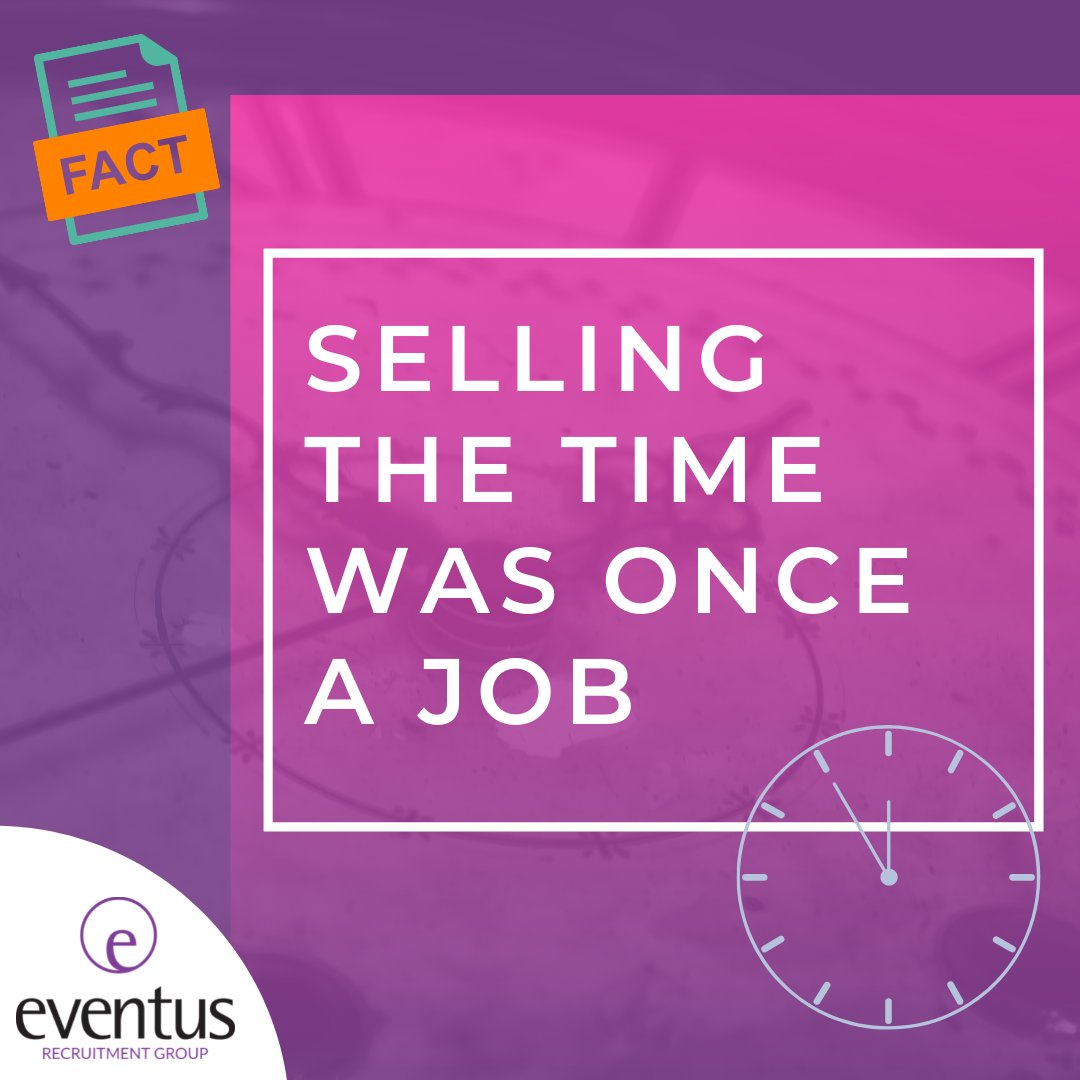 EventusRecruitG's tweet photo. #Didyouknow selling the time was a job in the 1800s? Industrialisation and the development of cities made keeping track of time increasingly important for business. But many workers didn’t have precise enough clocks. So astronomer John Belville started selling the time. #WorkFact https://t.co/jgAnUooHAN