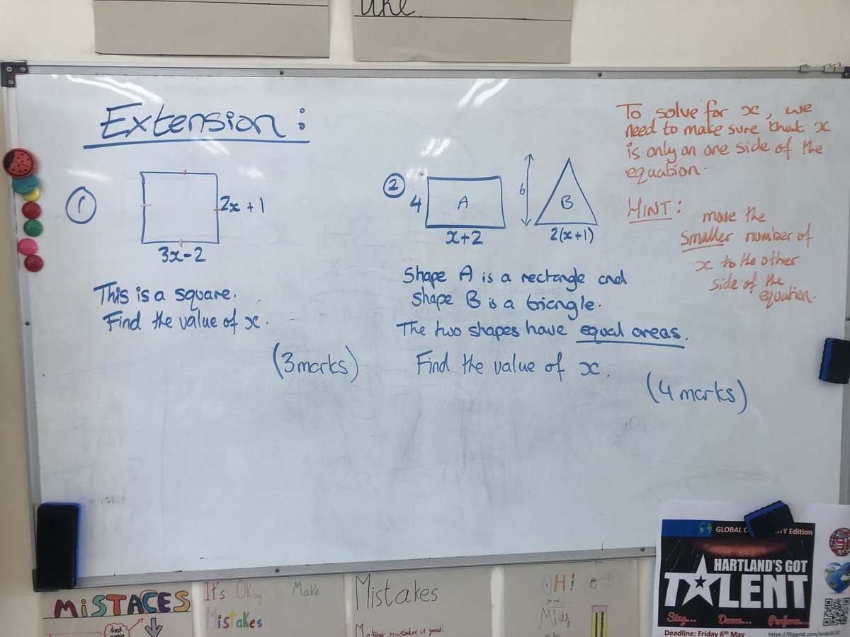 Lots of fun going down to Y6 today and extending their algebra skills with GCSE style Qs. Trained well @MrStenKS2 !