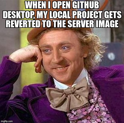overflow_meme's tweet image. When I open GitHub Desktop, my Local Project gets Reverted to the Server Image stackoverflow.com/questions/7196… #github #githubdesktop