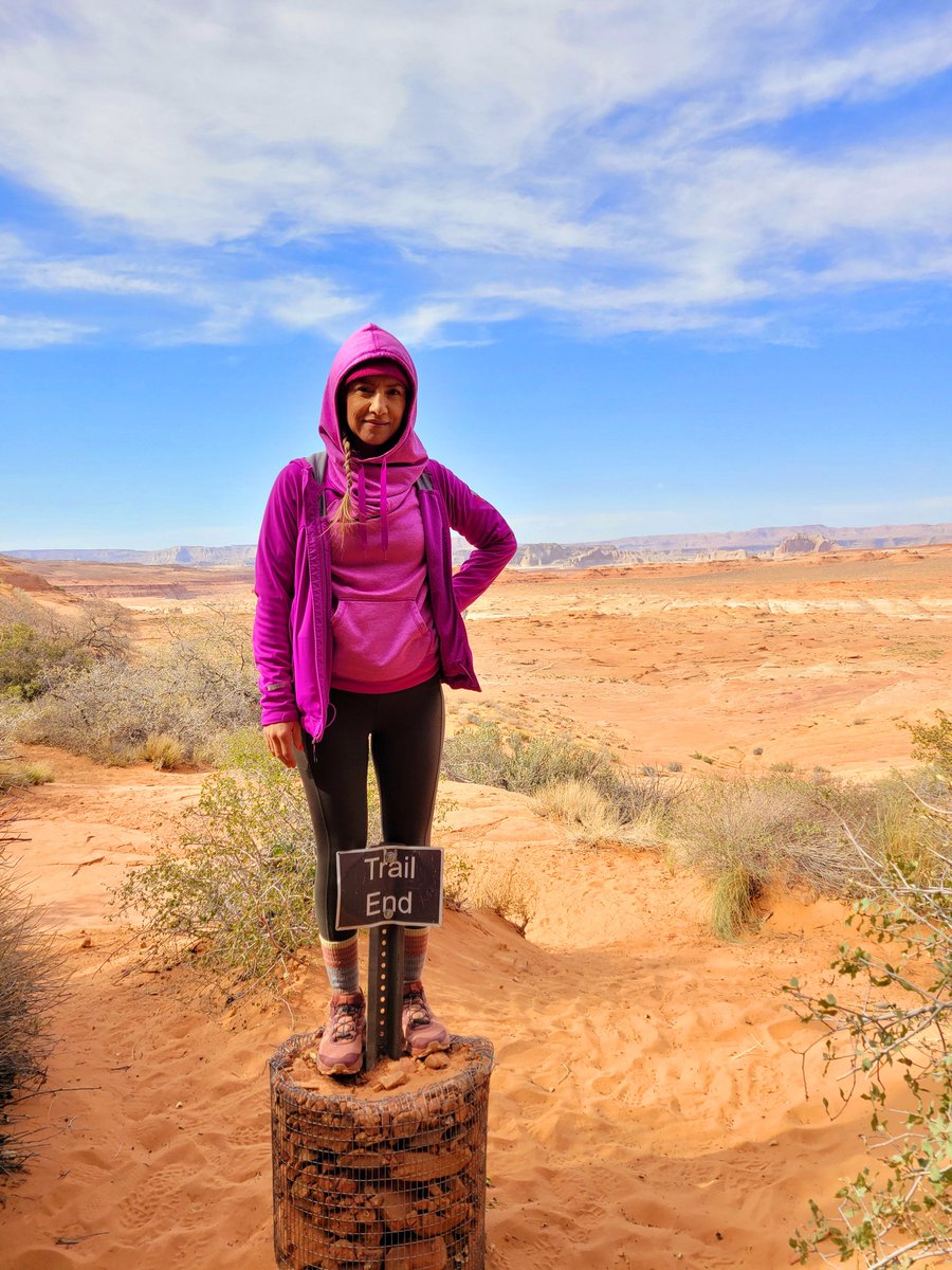 Road Trip 2022
📍Page, Arizona 
⛰️ Hanging Garden Trail
Follow us on Instagram 👇 
#Girls_Stomping_Grounds_Vta 
#girlsthathike #hike #views #trails #outdoorliving #mountainviews #Arizona #hikingadventures #roadtrip #hikemoreworryless #bluesky