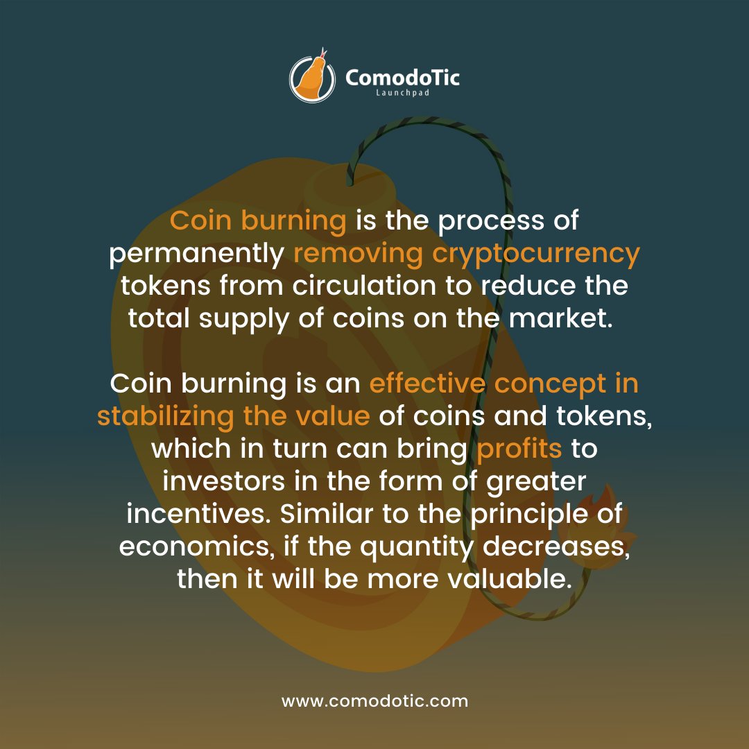 Comodotic's tweet photo. Maintain the stability of coin prices with "coin burn"🔥💰
.
.
.
#comodotic #launchpad #investment #crypto #coin #blockchain #technology #polygon #network #matic #product #service #cryptoupdate #coinburn #cryptolearn #stability https://t.co/CsvfsfTgzs