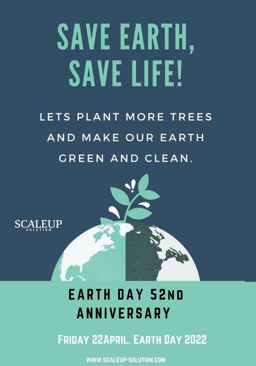 ScaleupSolution's tweet photo. SAVE EARTH, SAVE LIFE ! 
EARTH DAY 2022
#EarthWeek #EarthDay #EarthDay2022 #EarthDay22 #saveEarth #savetheplanet #LetTheEarthBreath #savetheearth #GlobalWarming #savetheplanet https://t.co/jbOVyyT1pW