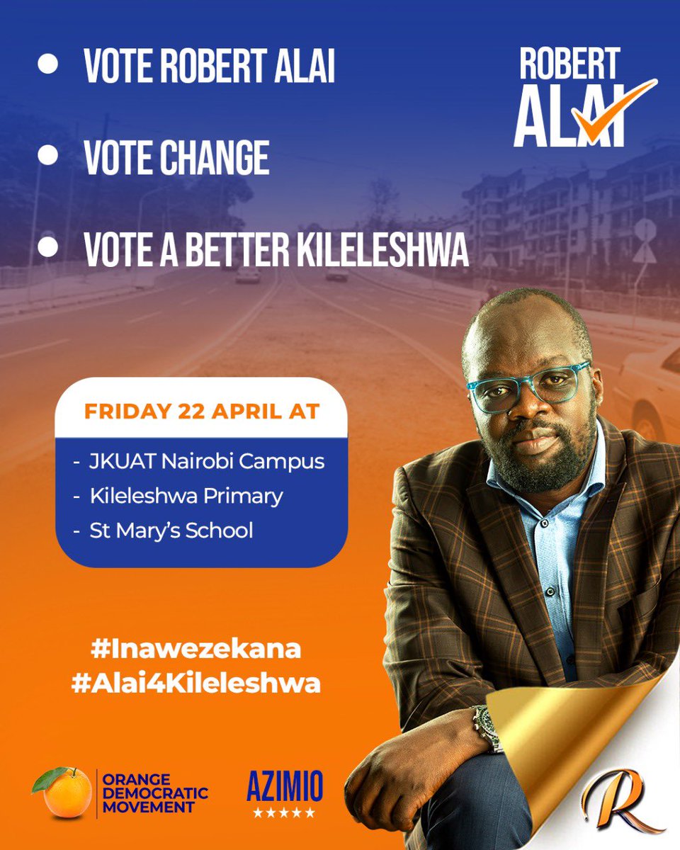 cbs_ke's tweet photo. Good morning patriots of Kileleshwa? Today Alai is asking for the vote. Kindly nominate him to fly the ODM flag as he aspires to represent you in City Hall.  #Alai4Kileleshwa All the best ndugu @RobertAlai. https://t.co/vSYjr0krOU