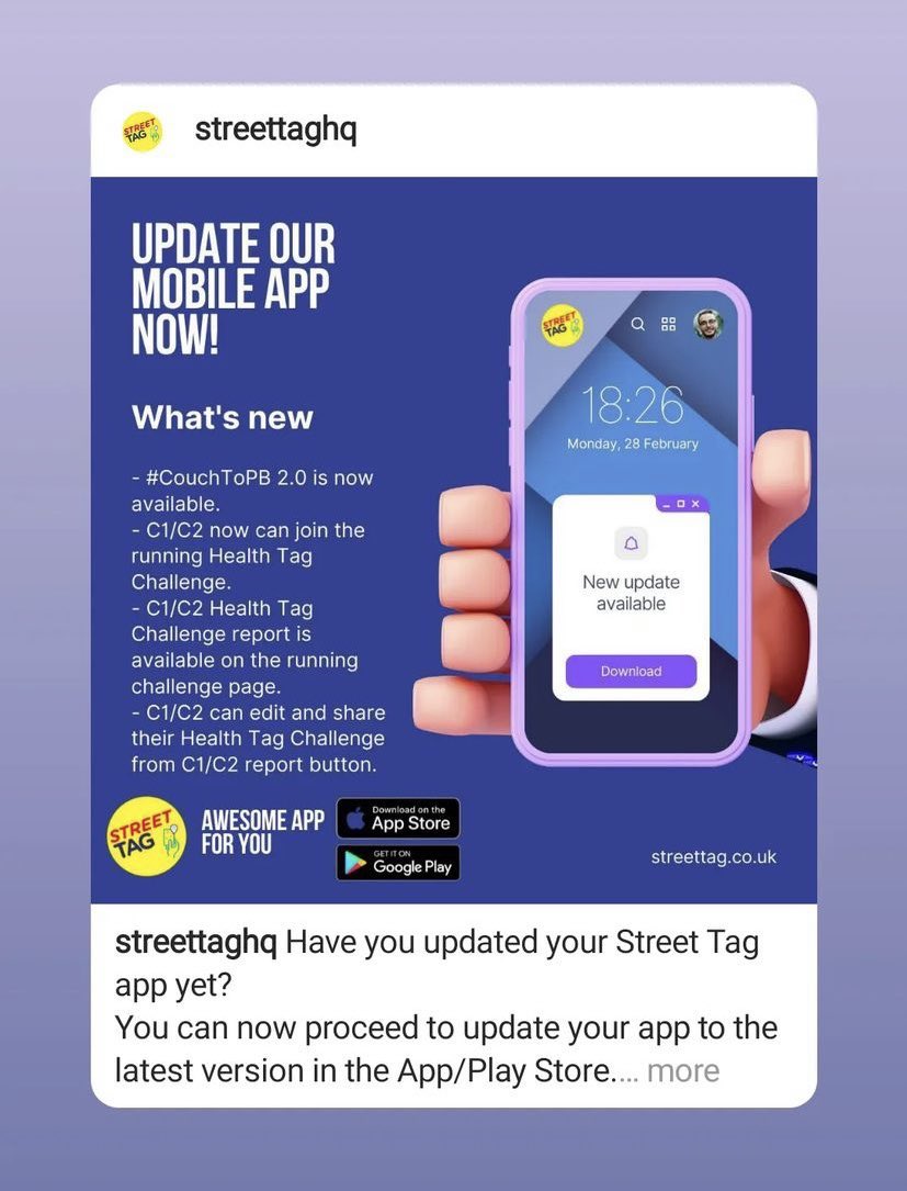 Lots of new features available! Update your app today 😀 <a href="/streettaghq/">Street Tag</a>