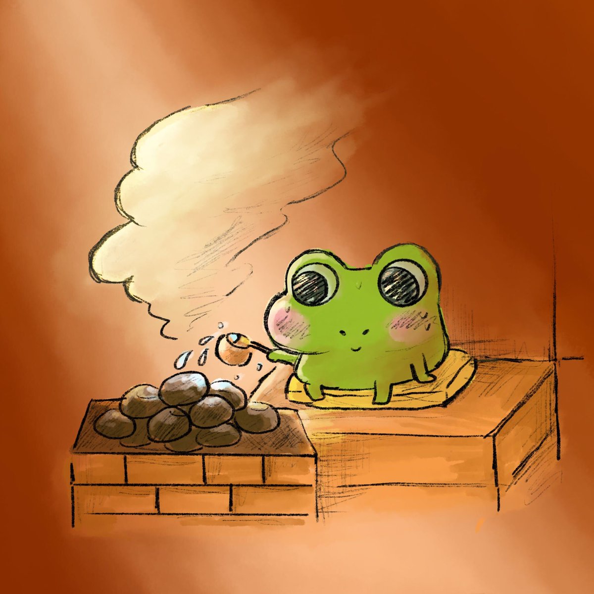 yumikeroStudio's tweet photo. ロウリュけろたん🧖‍♂️
※湯らっくすのメディテーションサウナをイメージしてます🧖‍♀️
#ゆみけろスタジオ #サウナ https://t.co/AZRiu7s9Vj