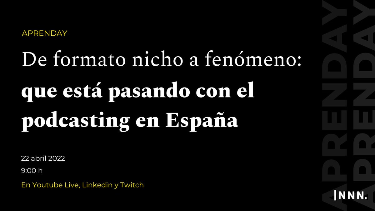 Si entras ya aquí (mtr.bio/aprenday-innn) te da tiempo a ver en directo el #Aprenday con <a href="/lmcazalla/">Lou Moreno Cazalla</a> de <a href="/PodiumPodcast/">Podium Podcast</a>. Si no, te contamos un resumen 🧵: