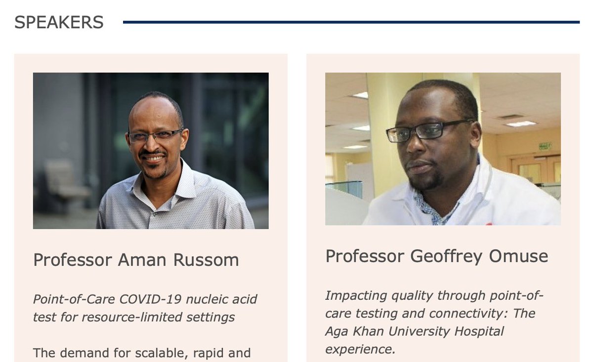 Our first workshop in the AfyaDx network for maternal health in resource-limited settings will run Wednesday 27 April. Sign up here bit.ly/3L2b0Z0 and share! We have Aman Russom (Sweden) and Geoffrey Omuse (Kenya) sharing experiences in PoC testing.