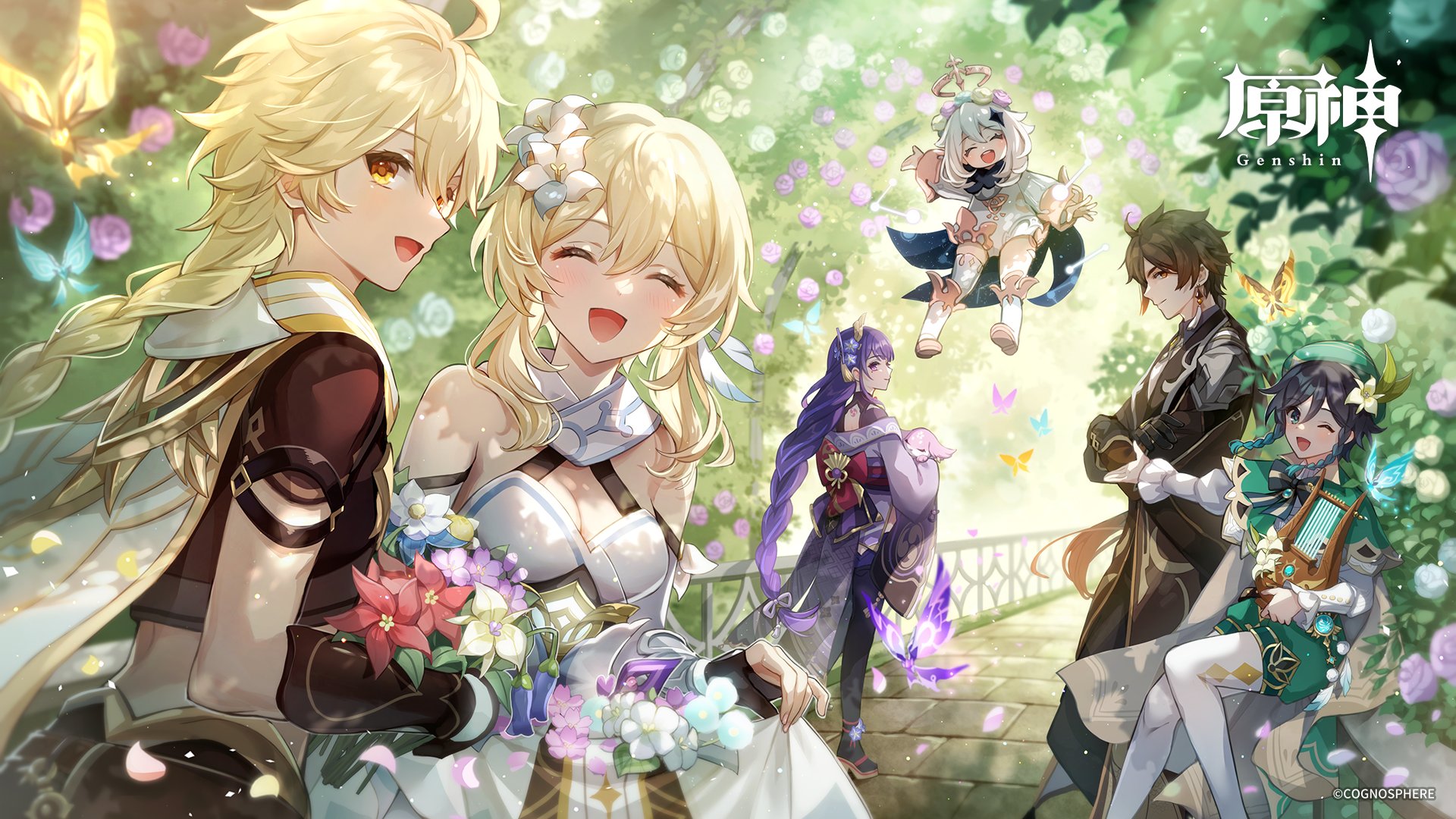 原神 Genshin 公式 フォロワー突破記念イラスト 旅人さんのおかげで 公式twitterフォロワー数が0万 公式youtubeチャンネル登録数が100万を突破しました それを記念して 特別イラストを公開します 引き続き原神の様々な情報を発信する公式