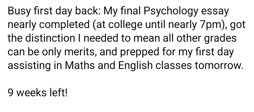 I love looking back at this time 8ya. Approaching exam season knowing I only needed merits to get into my 1st choice uni. Incredibly grateful of every experience <a href="/AccessatAL/">Access to HE</a> gave me at Reading College supporting me to become a teacher. I forget how much I did in my year there.