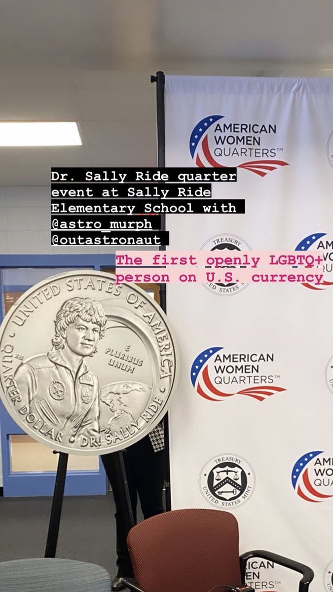 Outastronaut1's tweet photo. You can now watch the @usmint commemoration at Sally Ride Elementary School!  🪙 This year Dr. Sally Ride was added to the American Women Quarters Program.   💫 https://t.co/n5pAVOoT2O https://t.co/Eml7bsTGch
