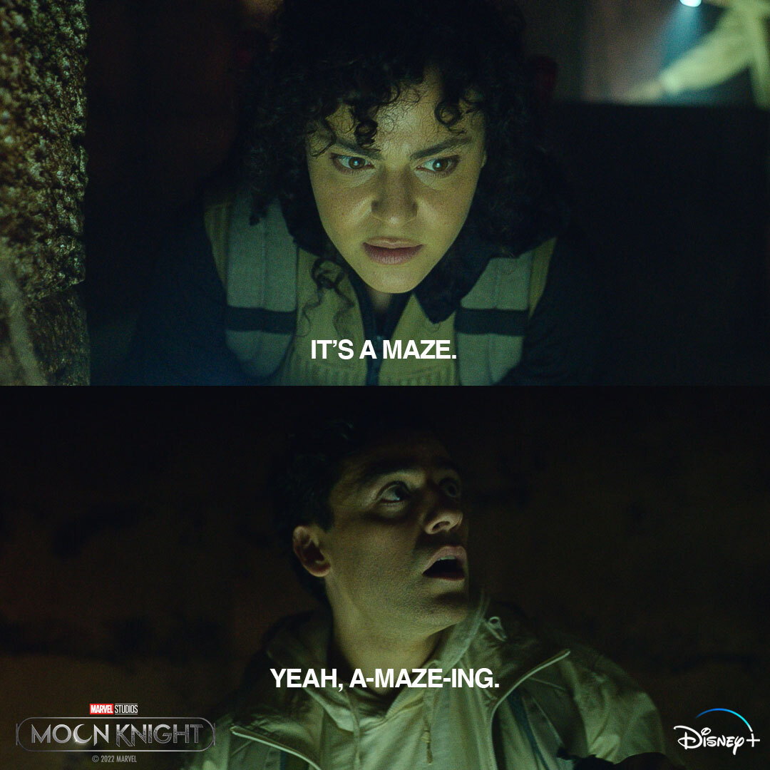 MarvelStudios's tweet photo. Gotta love those Stevenisms! Watch Marvel Studios’ #MoonKnight, now streaming on @DisneyPlus. https://t.co/pDsUZDhIW3