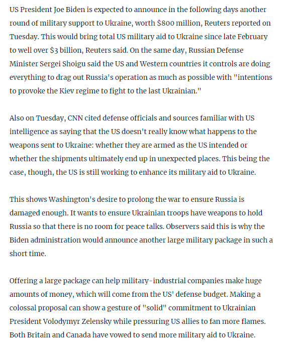 RomanHayes10's tweet photo. Does peace have any chance with more US military aid to Ukraine? https://t.co/L1BoZjnOb4