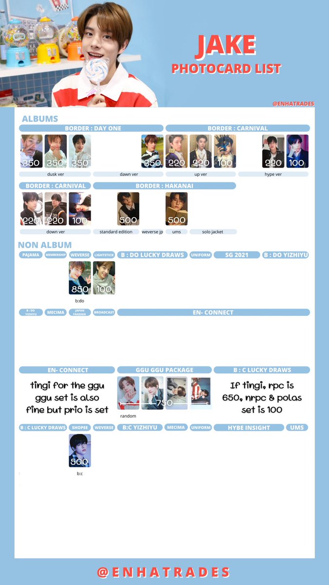 celestcart's tweet photo. ꒰ wts lfb ph help rt ꒱

    📓 onhand jake photocards

— prices are still negotiable if getting 2 or more pcs! 
— dop: payo (prio) or 50% dp within 24hrs, rembal after a week
— mop/d: gcash, shapi checkout

reply mine + set or dm me. https://t.co/cpXvIPbeWH