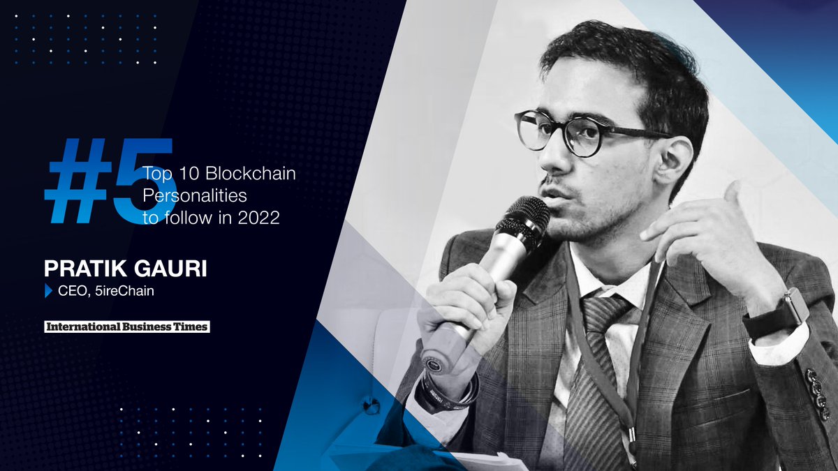 5ireChain's tweet photo. Our CEO @pratikgauri makes it to #5 in the list of Top 10 #blockchain personalities to follow in 2022 by @IBTimes. #1 is the President of El Salvador @nayibbukele. 🚀

Read The Complete Article Here! ⤵️
https://t.co/t0i2EdvYfV

#5iremoments #5ire #5irechain https://t.co/Gaot4wTjHL