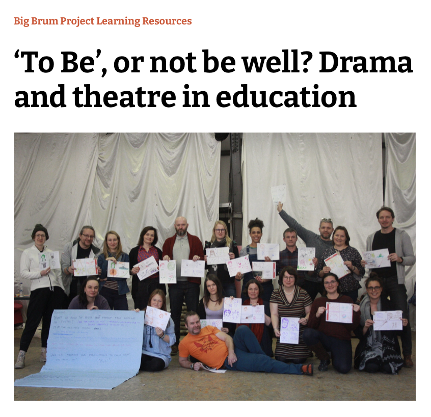 Big_Brum's tweet photo. Looking to access the curriculum, guidebook, research report, podcast etc on Drama and Wellbeing from the #ToBeProject ? We have a new host page as part of the Learning Resources section of our website.
https://t.co/9vdJ6u9tsx https://t.co/cBRdwFKOML