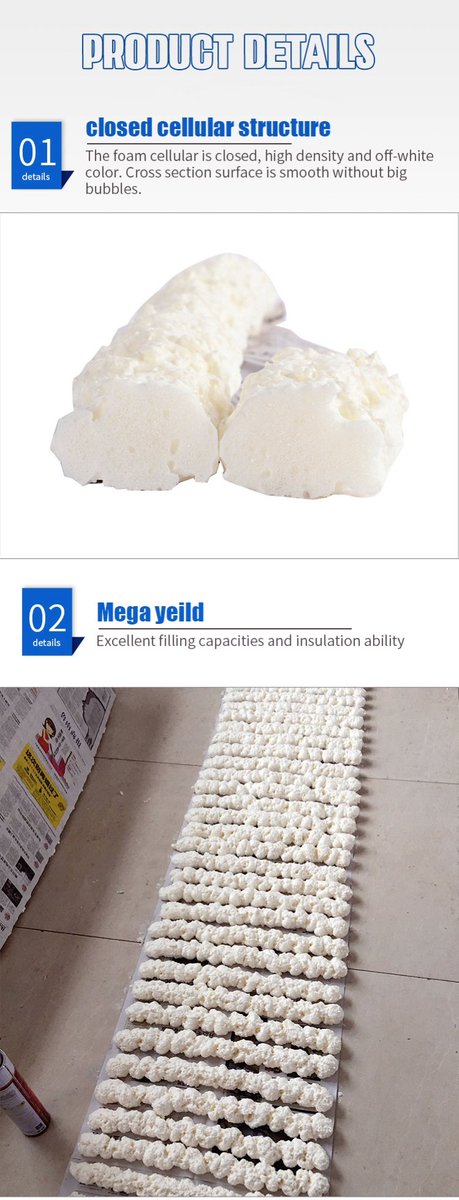 High foaming quantity,strong hardness.
Super quality PU foam .Welcome to inquiry !!!!
China Professional manufacturer PU FOAM
Welcome to chat with me for any question:
Whatsapp/ Wechat : +8618631858821
Email:cl@jzsealant.net
Web: jzsealant.net