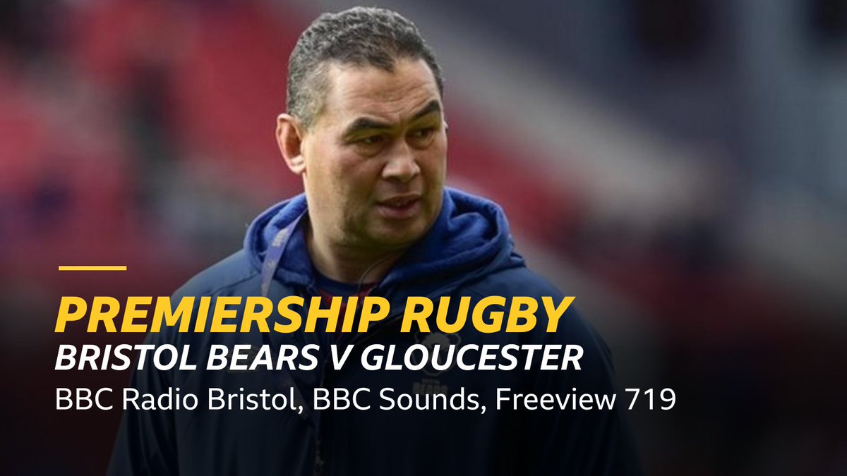 🏉 Bristol Bears 🆚 Gloucester

🎙 Build up &amp; commentary from 7pm with Dan Albutt &amp; <a href="/Adrianjarvis83/">Adrian Jarvis</a> 

📻 @bbcrb 94.9FM, 104.6FM, DAB
📺 Freeview 719
💻📱BBC Sounds; BBC Sport website &amp; app bbc.in/3vDQhEv