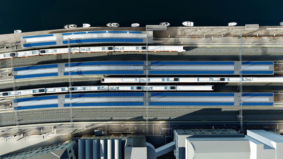 #bærekraftsmål: Vi jobber stadig med å videreutvikle jernbanens miljøfortrinn.🍀🚆 

Når #Drammen stasjon står ferdig i 2025 blir dette den første stasjonen med solcellepanel og egen fornybar energikilde. ☀💡 

#jernbane #Klima #miljø #bærekraft #EarthDay