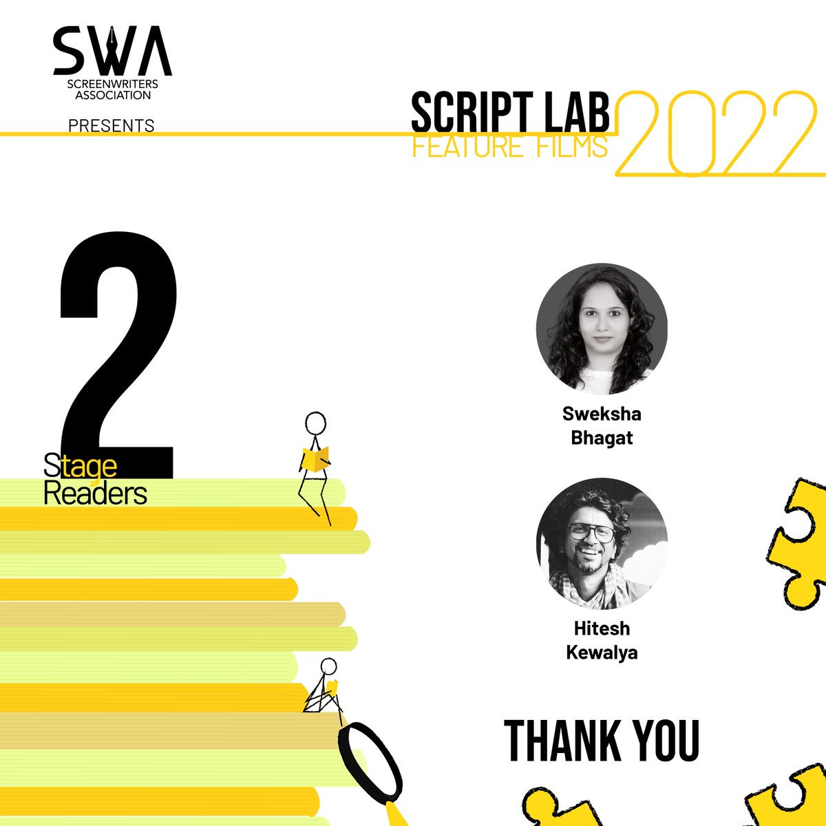 swaindiaorg's tweet photo. A BIG thank you!
#swascriptlab2022 #SWAIndia #WritersCommunity #Screenwriting
2/3 https://t.co/3WwRjFo7kS