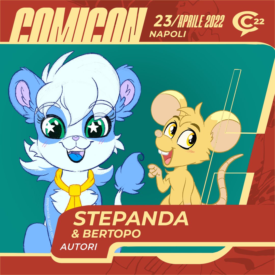 Sarò al @NapoliCOMICON di Napoli con il mio amico <a href="/GianmyBertopo/">Bertopo</a> ⭐ il giorno 23 aprile ✨
Saremo lì in visita alla fiera😁 hihihi! 
Magari possiamo incontrarci lì! 🌈
🌼🌼🌼🌼🌼🌼🌼🌼🌼🌼
#comiconnapoli #napolicomicon #bertopo #furryart #furry #cute #stepanda #stepandy #drawing