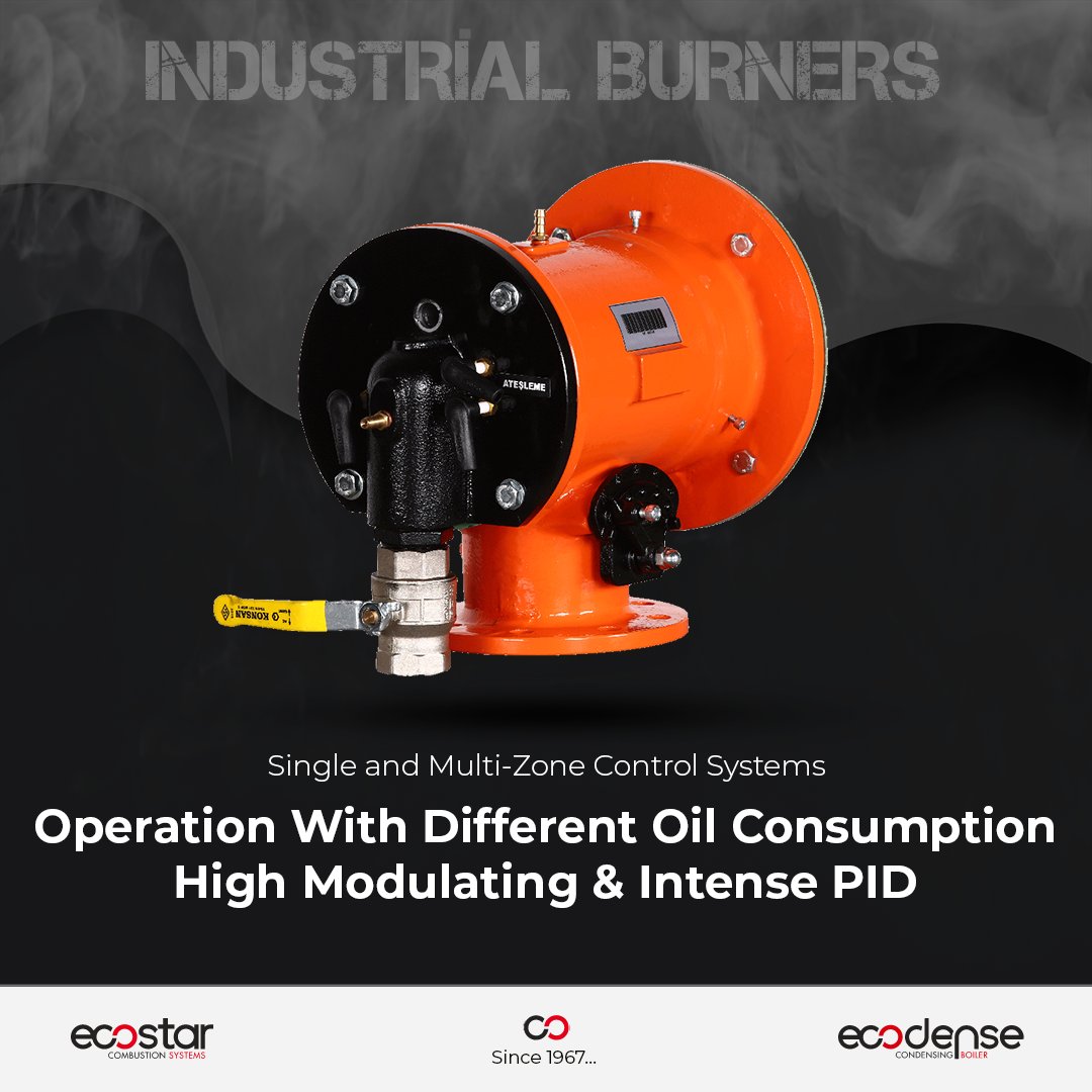 ⚙️Ecostar Industrial Burners consist of ECO, DSE, DIB, MIB, GIB series burners, process burners including FPB, High Speed Burners, Gazoram, Ecoflue, duct burners, recuperative burners, furnace burners, coal burners, immersion burners and special burners and hot air generators.