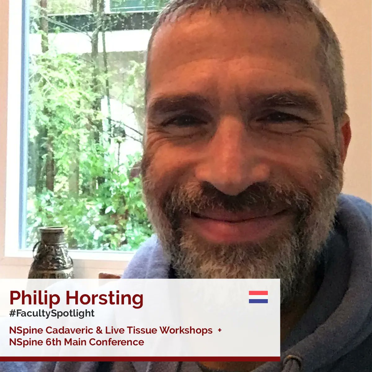 NSpine Faculty Spotlight: Philip Horsting. 

We are honoured to have him as part of our prestigious global faculty at:
• NSpine Combined Cadaveric &amp; Live Tissue Workshop May 27th – 29th 2022
• NSpine Major Conference May 31st - June 3rd 2022

buff.ly/3D4CUjV