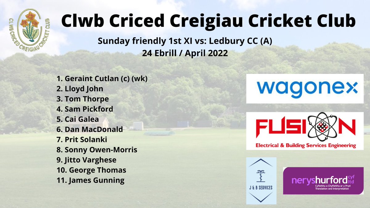 CreigiauCC's tweet photo. 💚 TEAM ANNOUNCEMENT / CYHOEDDIAD TÎM 💛

Teams for Sunday's preseason friendlies vs @LedburyCricket
and @PenarthSports including 2 club debuts.

#uptherocks https://t.co/pcO57ncqPP