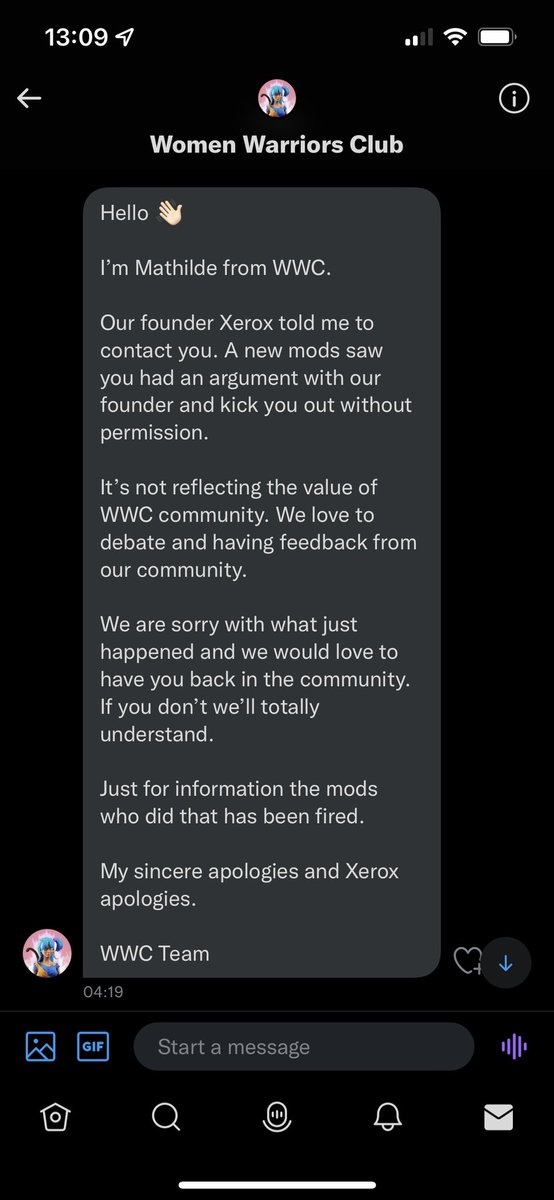 metapgeth's tweet photo. @womenwarriorsc_ reached out over twitter. I have decided to move on and not participate in the project for reasons mentioned earlier, but it is only fair that I share their side of the story about being me getting “kicked from discord”. https://t.co/sKM42dteMn