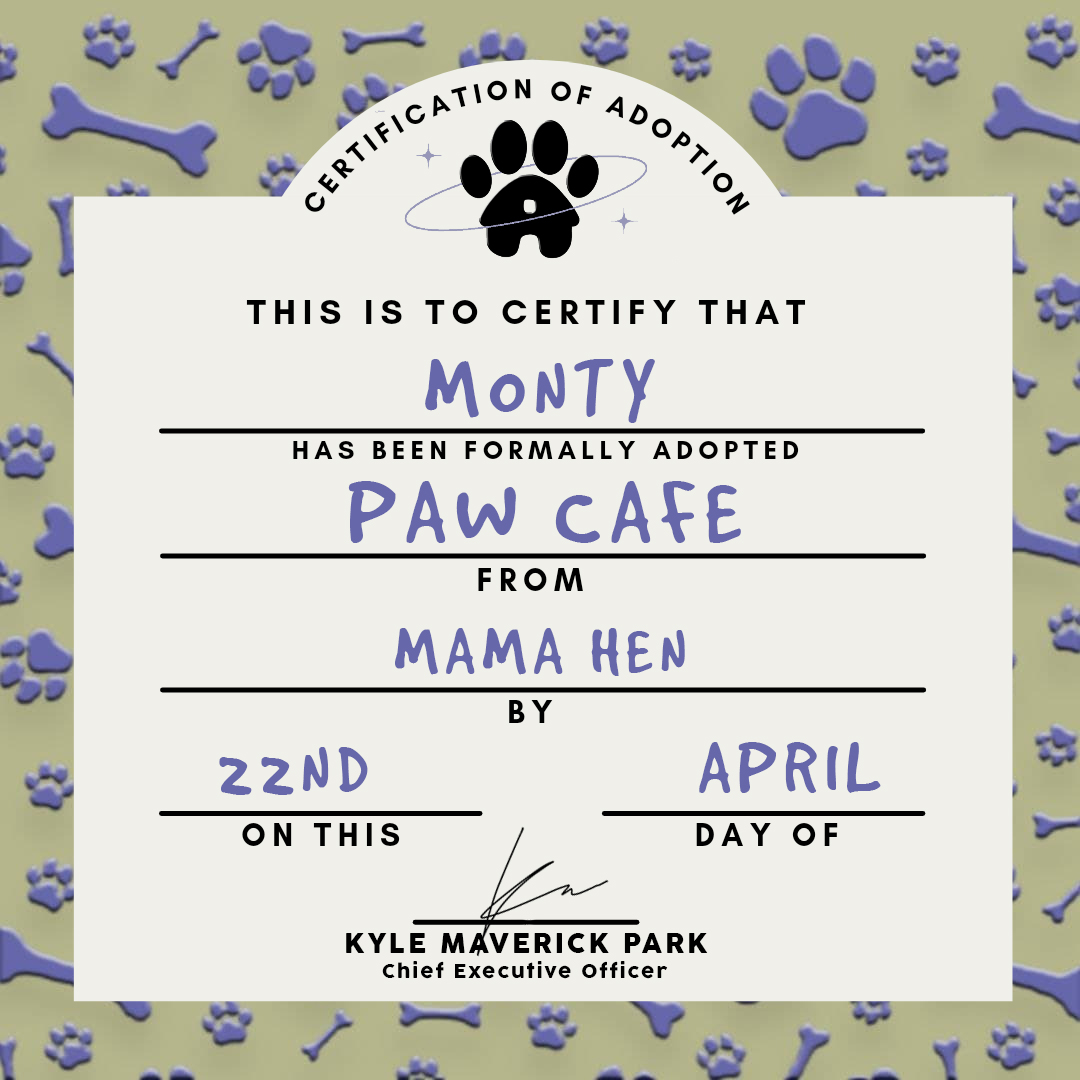 ⠀⠀⠀⠀⠀⠀⠀⠀⠀
⠀⠀⠀⠀[ 🐾 ] YOU RECEIVED A PET!

⠀⠀⠀𓏲 from  ›  PAW⠀CAFE.⠀
⠀⠀⠀𓏲 to      ›  @sabielzachary @sageluci

⠀ 💬 “Happy (late) Wedding Anniversary mga bhe! Love you both. - Mama Hen”
⠀⠀⠀⠀⠀⠀⠀⠀⠀