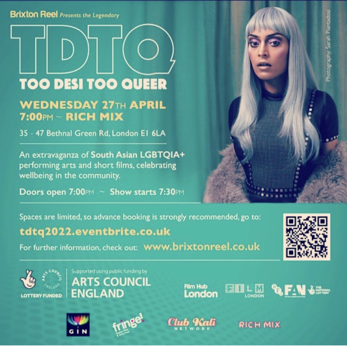 DON’T MISS : Wed 27 April, 7pm @brixtonreel present #toodesitooqueer - an extravaganza of #southasian #lgbtqiaplus performing arts and short films, celebrating mental health and well-being in the community at @RichMixLondon Book at eventbrite.co.uk/e/tdtq-too-des…