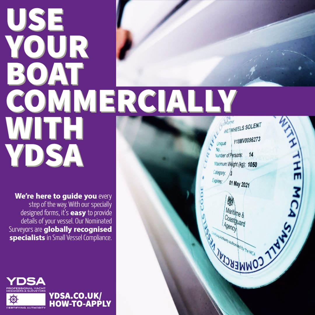 Use your boat commercially with YDSA, also known as Coding your vessel - With summer around the corner, now's the perfect time to start your application 

Call us directly on 📞 01730710425 OR Visit ydsa.co.uk/coding/how-to-… for more information

#charteryacht #fishsingboat