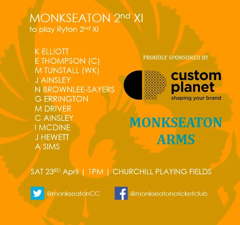 Monkseaton Cricket (@monkseatoncc) on Twitter photo After last over drama for both teams last weekend, there's more <a href="/NTCLCricket/">NTCLCricket</a> action for our teams this Saturday.
The 1st XI are away to Civil Service while the 2nd XI host Ryton.
Good luck everyone! After last over drama for both teams last weekend, there's more <a href="/NTCLCricket/">NTCLCricket</a> action for our teams this Saturday.
The 1st XI are away to Civil Service while the 2nd XI host Ryton.
Good luck everyone!