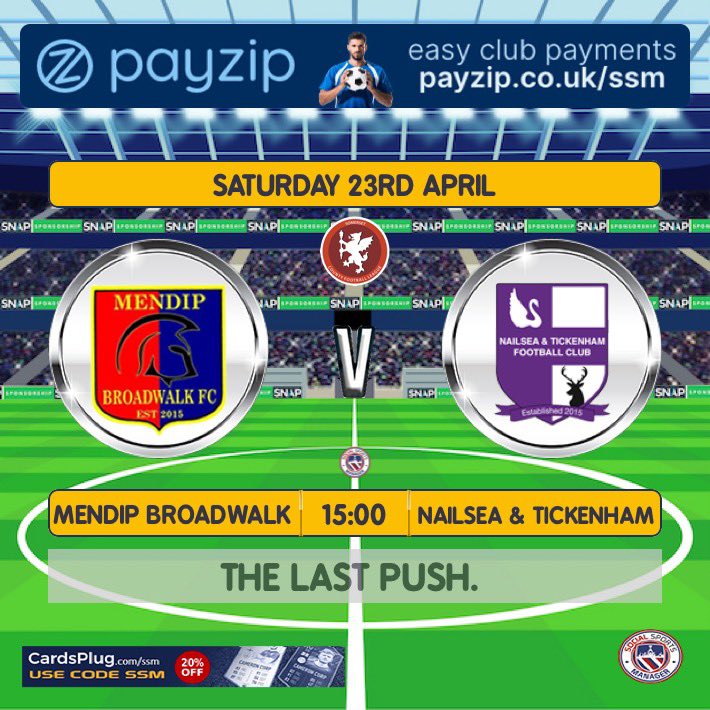 MendipBroadwalk's tweet photo. 🔴🔵

After a 3 weeks with no fixtures - we return to @somersetcfl Premier Division Football when we take on @NandTFC . 

The final 3 weeks of the season. 
#TheLastPush 
#BarOpen
#SupportWelcome https://t.co/ZqNZcxYSGl