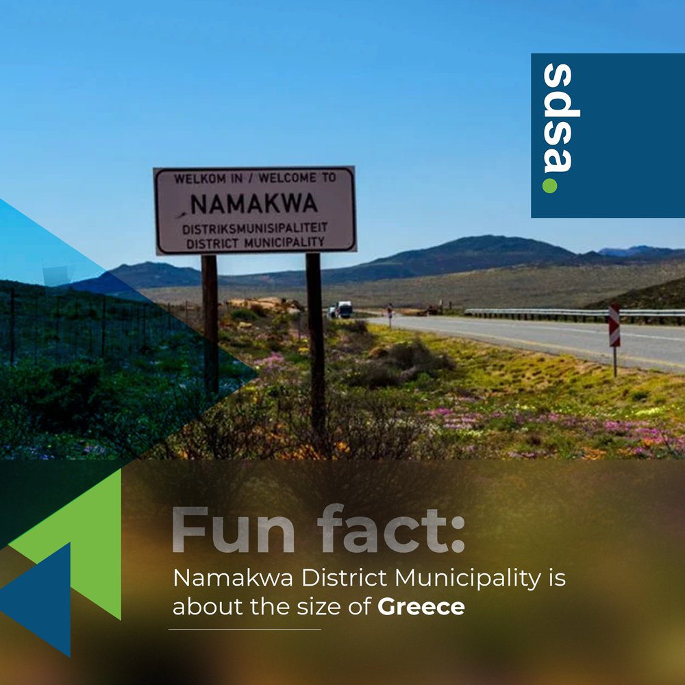 SDS_Africa's tweet photo. Namakwa District Municipality is 129 582km² in size - about the size of Greece and north-south about 740km. The serious question is if this is practically manageable given our municipal capacities and population densities?
#SACPLAN #SACN #SACitiesNetwork #salga #cogta #IUDF_ZA https://t.co/PGUrGyzcPe