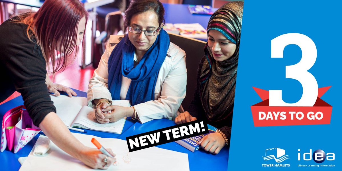 ideastores's tweet photo. #IdeaStoreLearning new term starts in 3️⃣ days!
There's still time to enrol on one of our fantastic courses and have fun meeting new friends and learning new skills at the same time. 
Find out more at https://t.co/Rhjpo86EaQ
#AdultEducation
#AdultLearning
#TowerHamlets
#London https://t.co/I9rKiJeLfB