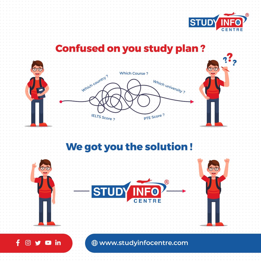 studyinfocentre's tweet photo. Confused on your study plan?
We got you the solution!
https://t.co/WI2ZIexYDk
#studyinfocentre #studyabroad #internationalstudents #career #subject #study #country #apply https://t.co/iznEqZ0S3F