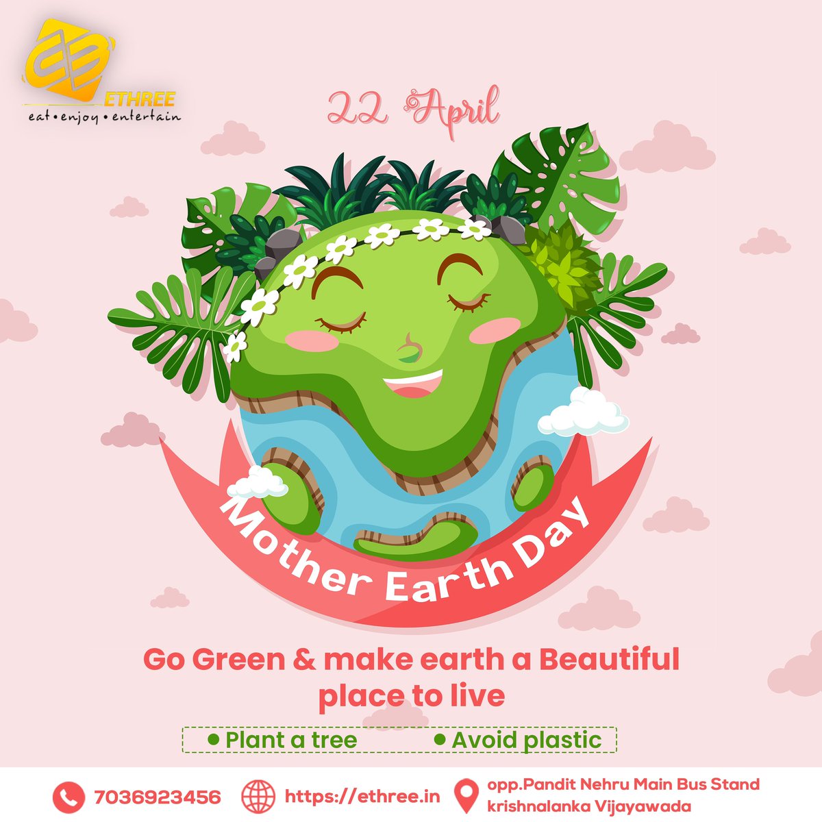 ethree_in's tweet photo. “Save the Earth, it’s our only source of Living!”

#earthday #goGreen #plantatree #avoidPlastic #ethree #riverview #jaanentertainment #eat #enjoy #entertainment #vmc #e3 #greatambience https://t.co/qSGnOWYlLd