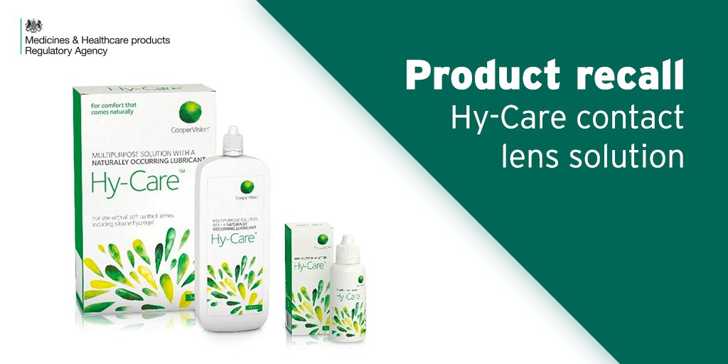 .@CooperVisionGLB is recalling its Hy-Care contact lens solution. Tests showed it may not offer appropriate levels of disinfection in some circumstances against high levels of a particular yeast organism. If you have this product, here's what to do➡️bit.ly/39bJpXv