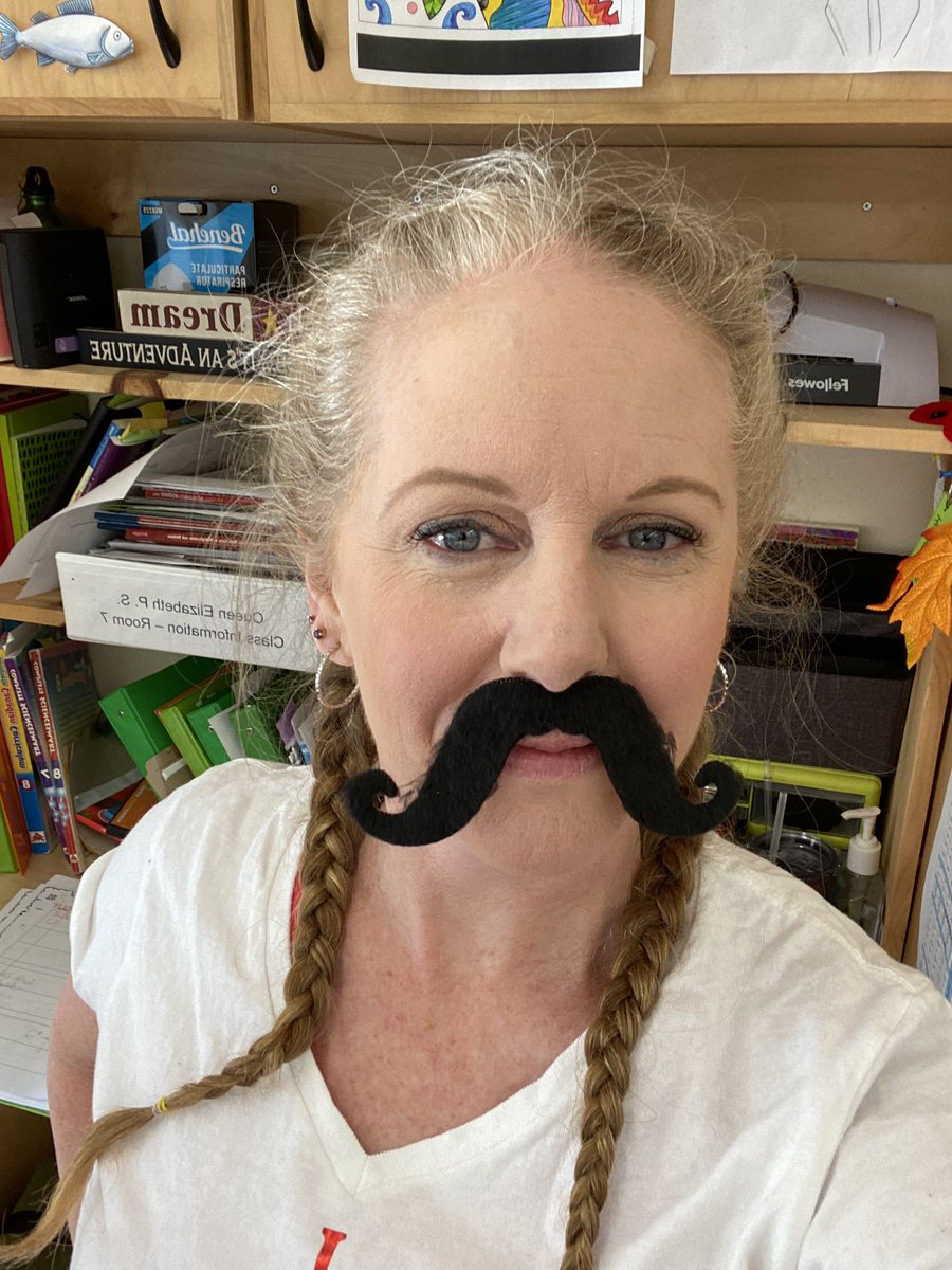 MrsHoltEES's tweet photo. Happy Moustache Day! #holt2122 #qebspirit #moustacheday #yesimwearingatutu #groupshot @HPEDSB_QEB https://t.co/XGgXDSfVaV