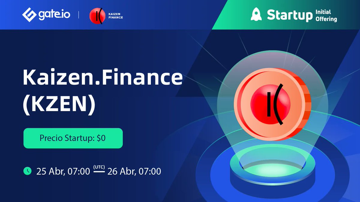 Gate_Espanol's tweet photo. https://t.co/GbKevIUtPj Startup Oferta Gratuita: $KZEN | @kaizen_finance

⏰Fecha: 25 - 26 Abr, 07:00 UTC
 
💎5 afortunados recibirán cada uno $50
- Sigue a @Gateio_Startup
- Like &amp;RT

➡️Participa:https://t.co/NWFiGgajoC
▶️Info:https://t.co/hXzADv4L0b
 #Gateiostartup #100xgem https://t.co/E6b8I9GtDK