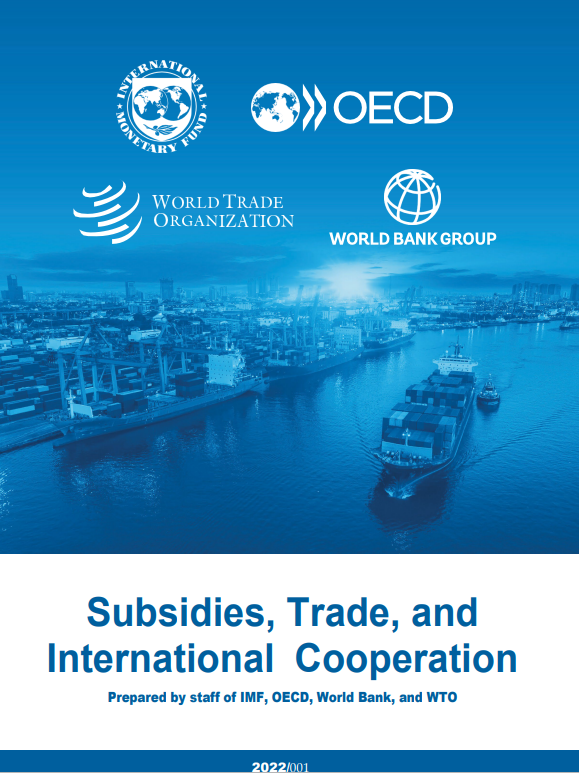 wto's tweet photo. The growing use of distortive subsidies alters trade and investment flows &amp; undercuts public support for open trade. A new joint report from the @IMFNews @WorldBank @OECD and @WTO underlines the potential benefits of closer int'l cooperation on the issue. https://t.co/LaZsZRgzgF https://t.co/YNNTX0K1hm