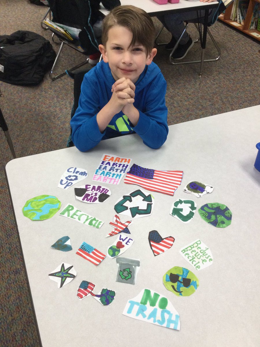 MrsBak2nd's tweet photo. Happy Earth Day! One of my students arrived this morning with a picture and Earth Day message for everyone in class! 🌎 ♻️ @MBEMUSTANGS https://t.co/pQQSoZUJFk