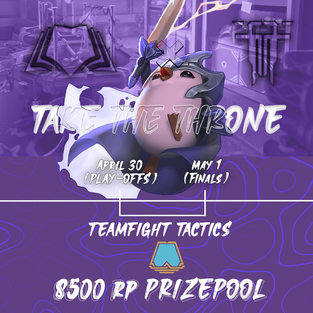 spellboundggez's tweet image. TAKE THE THRONE | WAVE TWO • SERIES ONE

A TFT Showdown match with an 8,500 RP Prize Pool.

🔗 Registration Link:
bit.ly/W2S1_TFT

🔗 Discord Link:
discord.com/invite/dTsD9Xa…

More info: fb.gg/spellbound.gg
#TakeTheThrone #WaveTwo #SeriesOne #TFT #Tournament